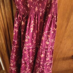 Hill House Burgundy Floral Maxi Skirt